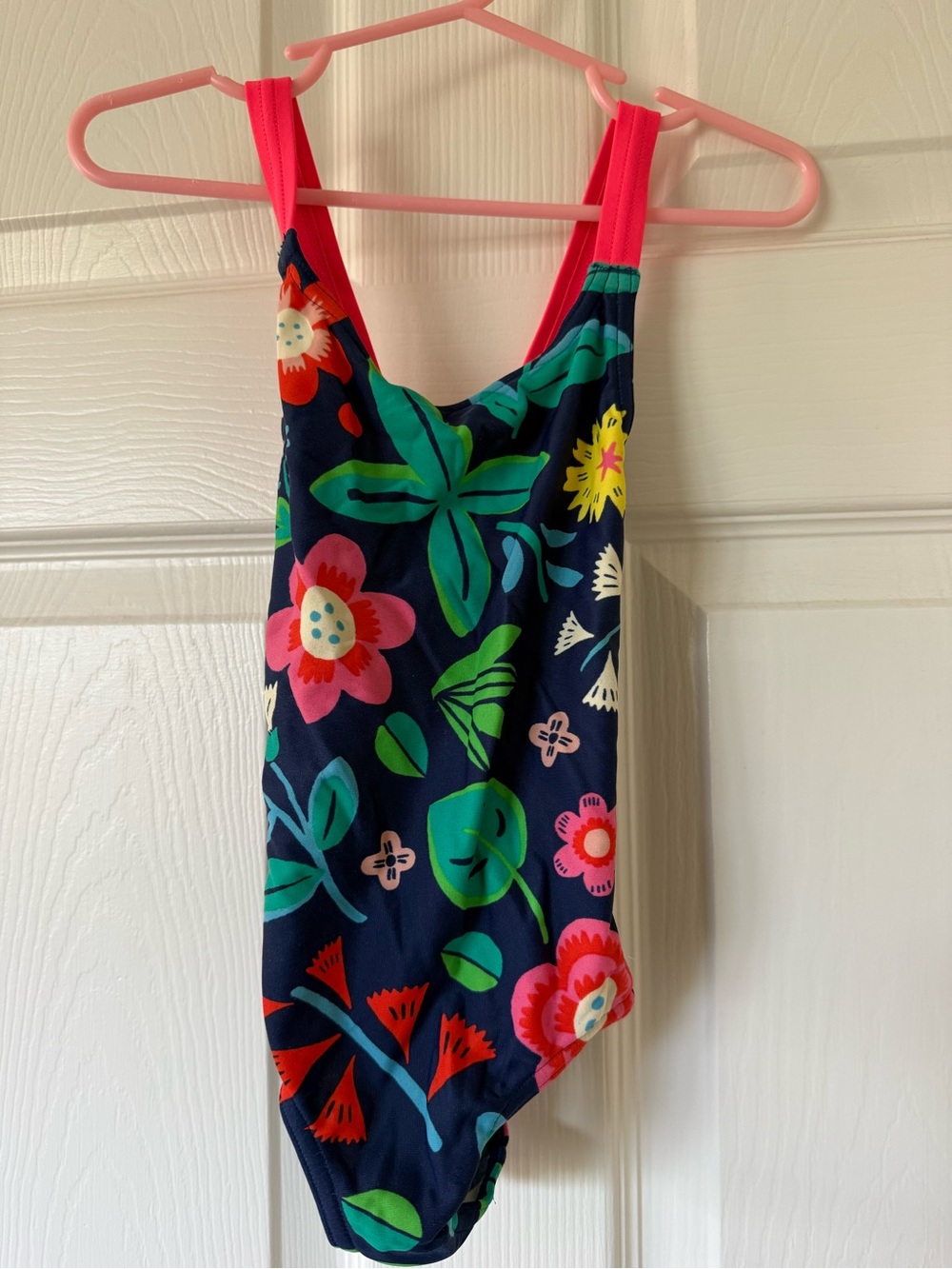 Mini Boden Navy Floral One-Piece Swimsuit 3-4